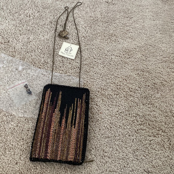 NWT Mary Frances Black Multi-Color Beaded Crossbody Purse - Picture 8 of 11